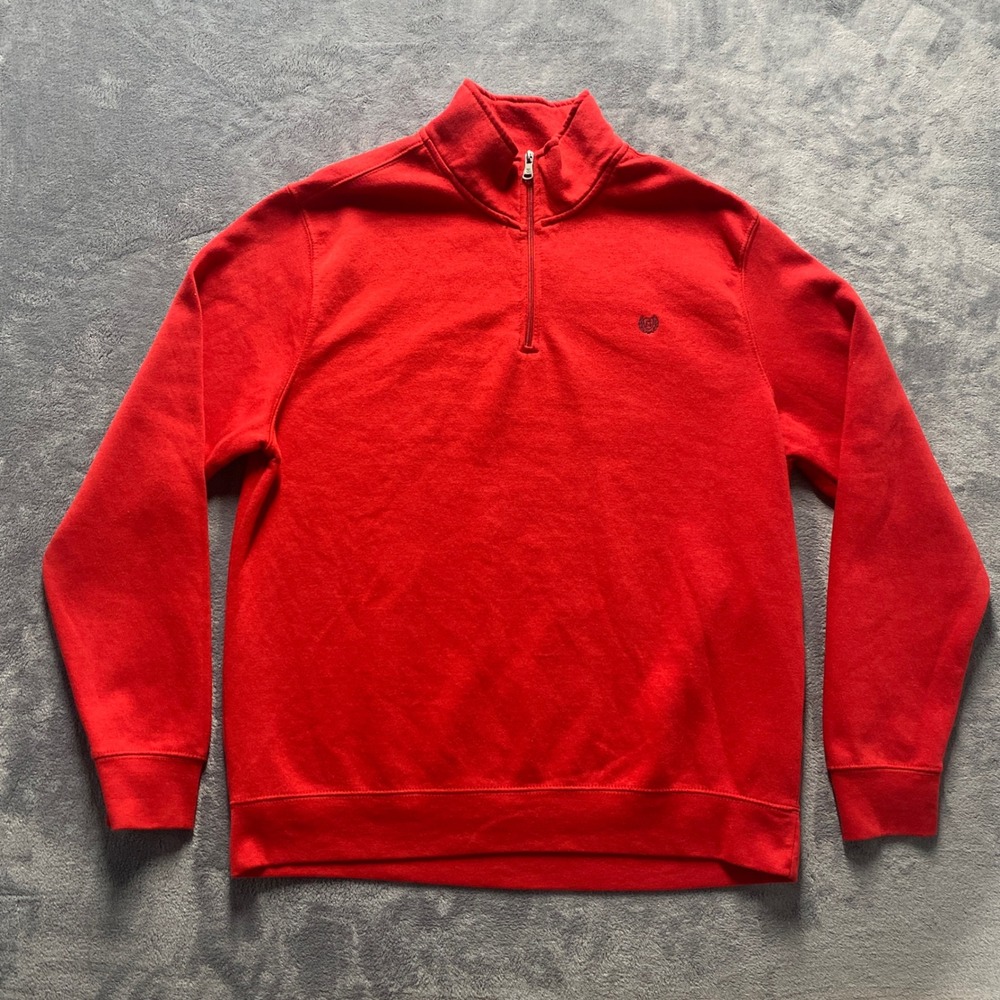 Chaps Quarter Zip Pullover Mens XL Everyday Fleece Red Made in 2022
